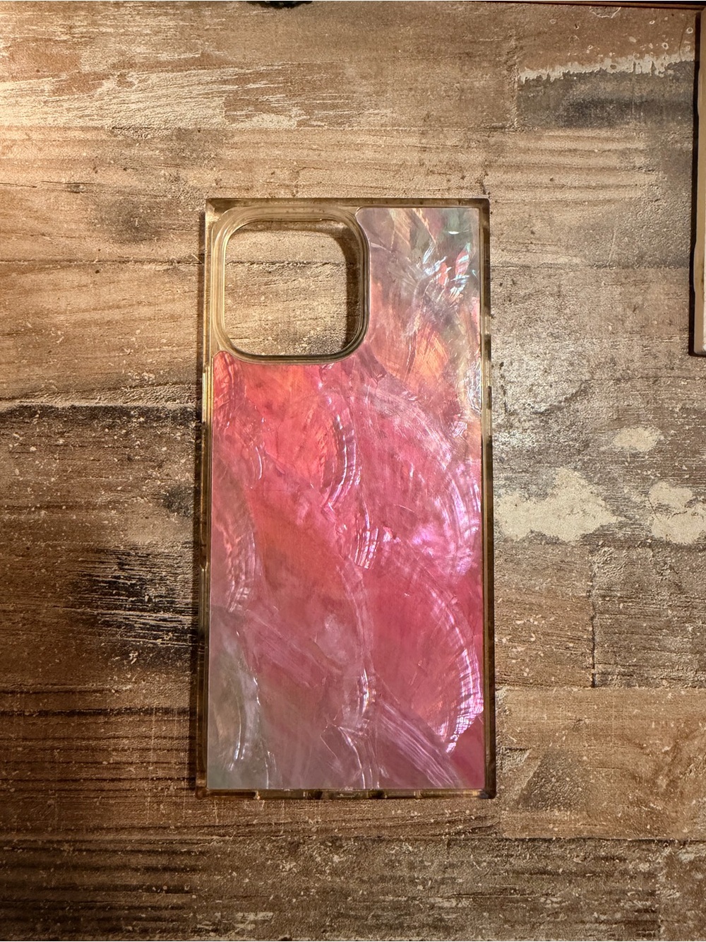 Pink Mother of Pearl phone case - IPhone 16 Pro Max MagSafe